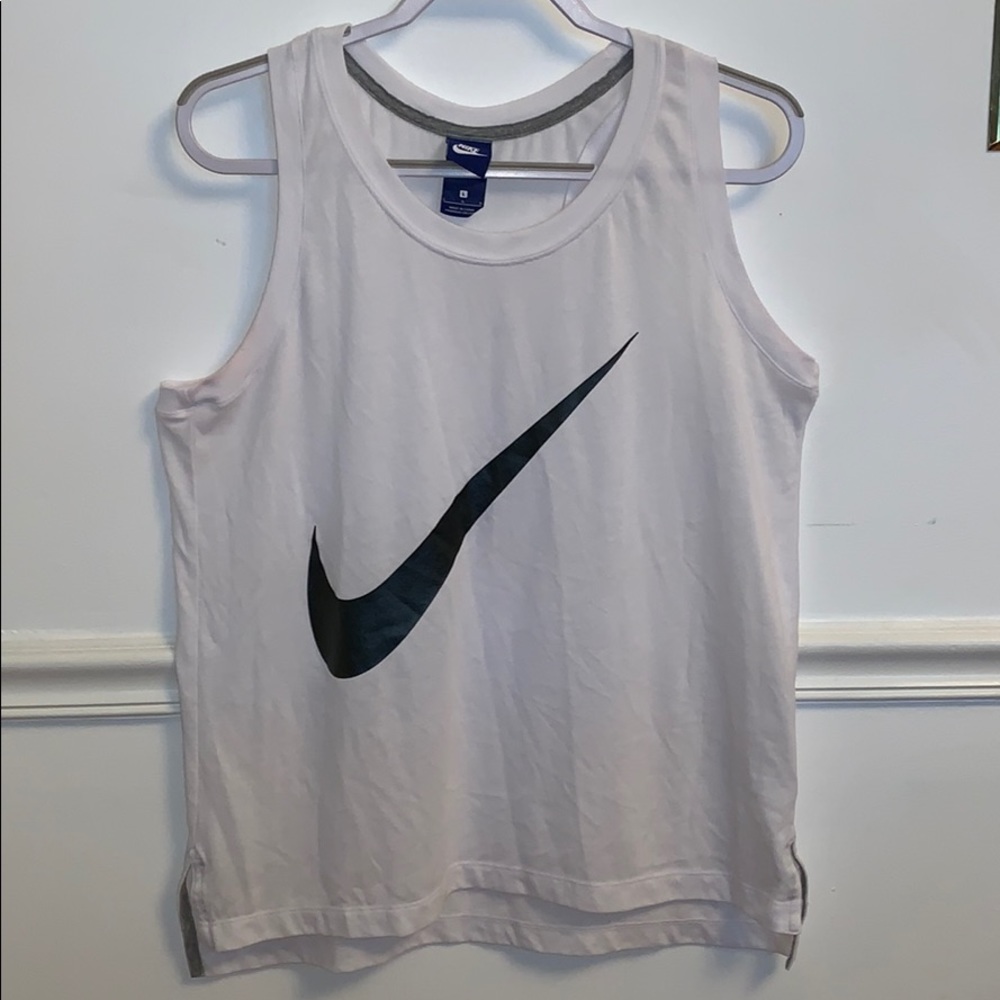 Large Nike tank top, white.